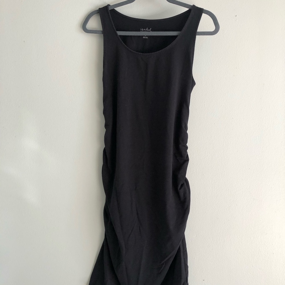 Isabel Maternity Black Ruched knee-length dress